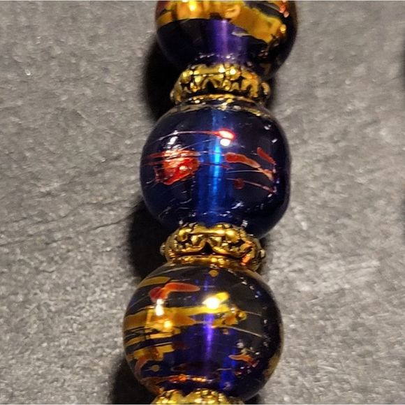 Glass Beaded Dangle Earrings - Picture 2 of 2